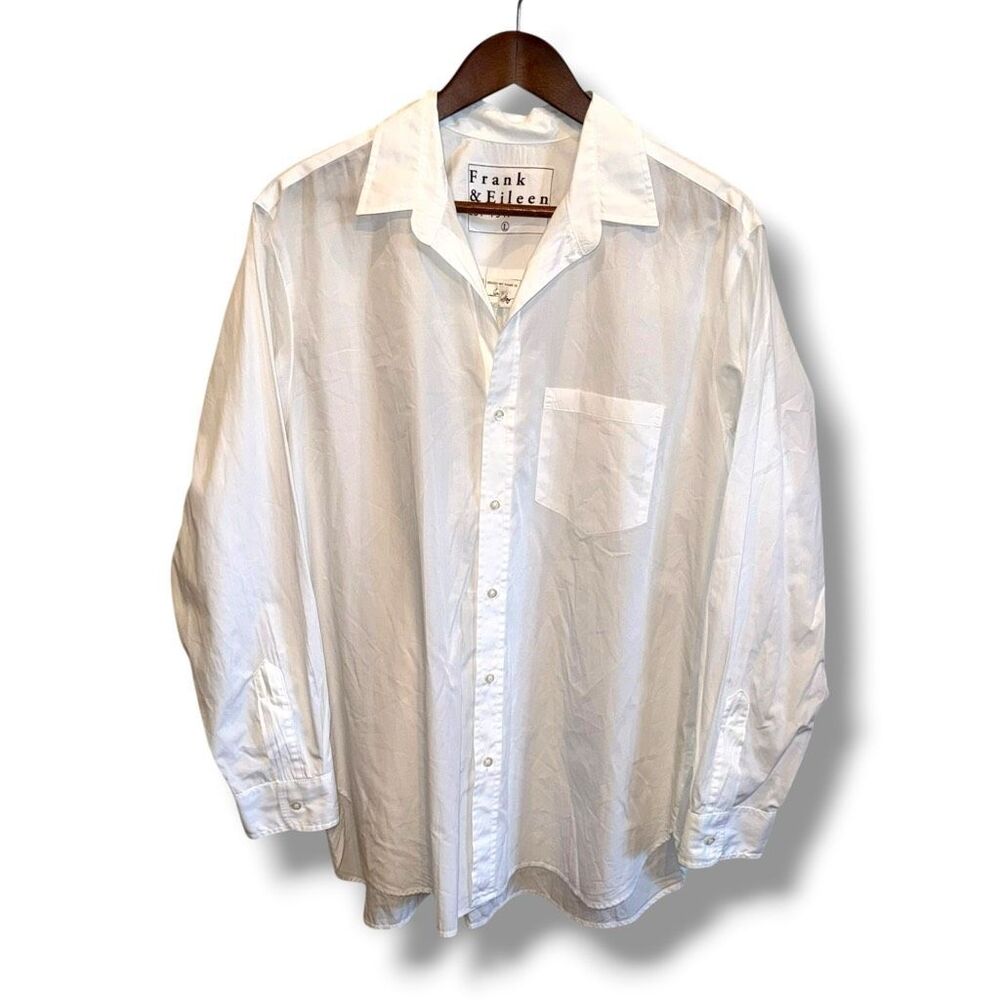 Frank & Eileen Joedy White 100% Cotton Button-Up Shirt Size L